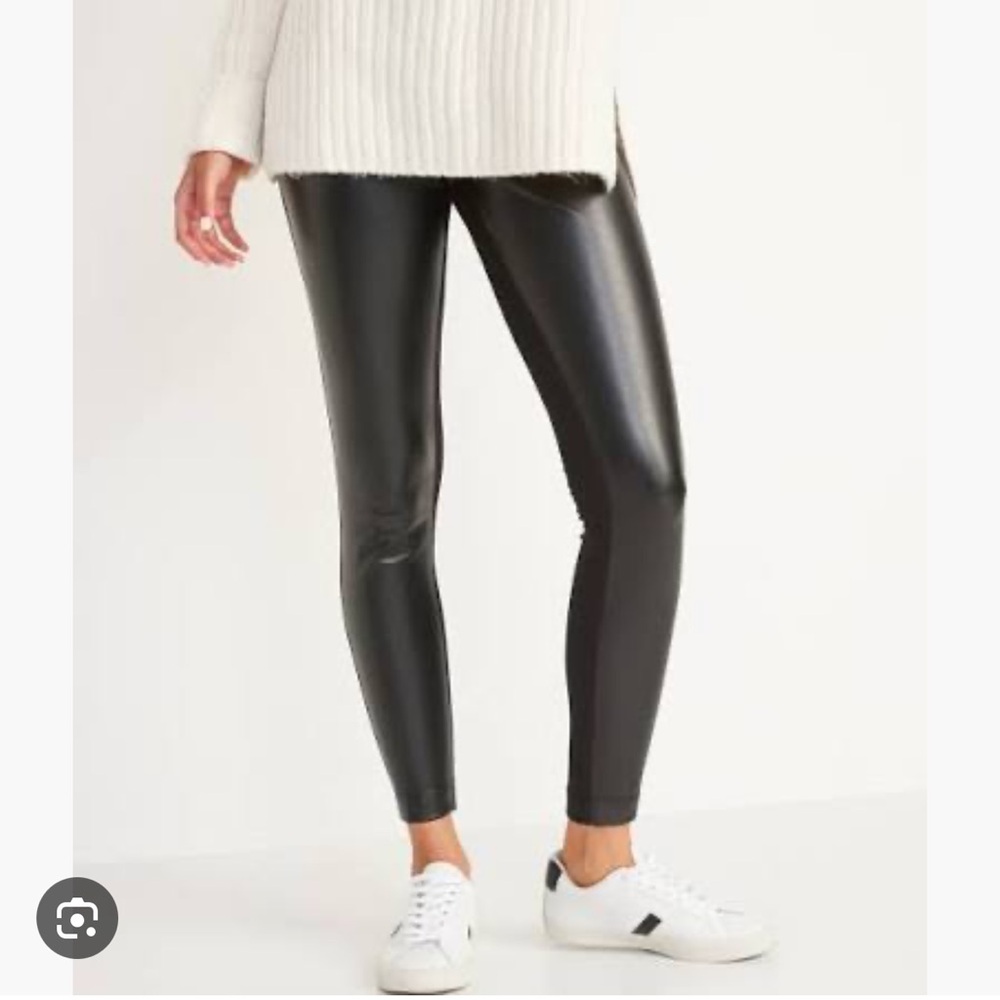 Old Navy High-Waisted Faux-Leather Front-Panel Leggings